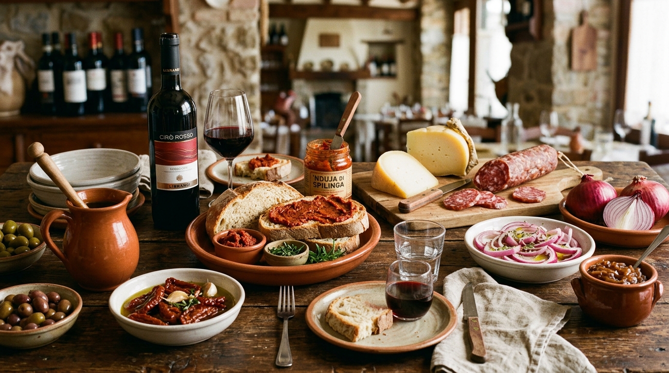 Degustazione di specialità e prodotti enogastronomici tipici calabresi